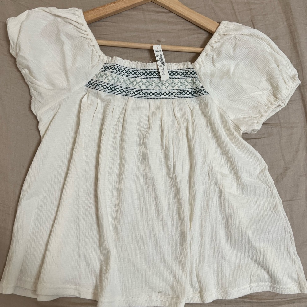 Embroidered square neck top from Madewell. Brand new